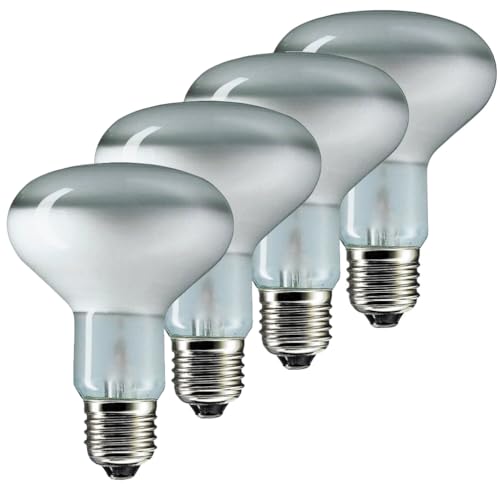 4 x 60W Incandescent R80 Reflector Light Globes Bulbs Screw E27 Dimmable ES