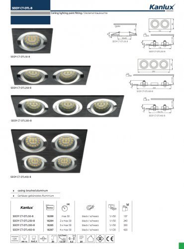Kanlux Lampada da Soffitto Seidy Ct Dtl250 B