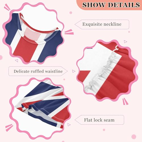 ALAZA Coconut Tree Rainbow Girls Toddler Casual Dress for Summer Sleeveless Dresses Sundress 2-8 Years3