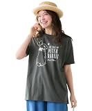 [ニッセン] セーター レディース 大きいサイズ 【ピーターラビット(TM)】 ゆったりプリントTシャツ（160周年巾着付き） チャコールグレー 3L~4L