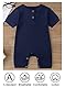 Baby Strampler Kurzarm Baumwolle Jumpsuit Spielanzug Mädchen Jungen Bodysuits Strampelanzug Sommer Kleinkind Schlafanzug Baby-Nachtwäsche Krabbelanzug Einteilig Outfits-Dunkelblau-100cm