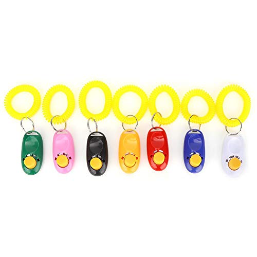 Pssopp Hundetraining Clicker mit Handgelenksbändern 7-teilig Buntes praktisches Hundetraining Clicker-Set Praktisches effektives Trainingswerkzeug für Hunde Katzen Welpen