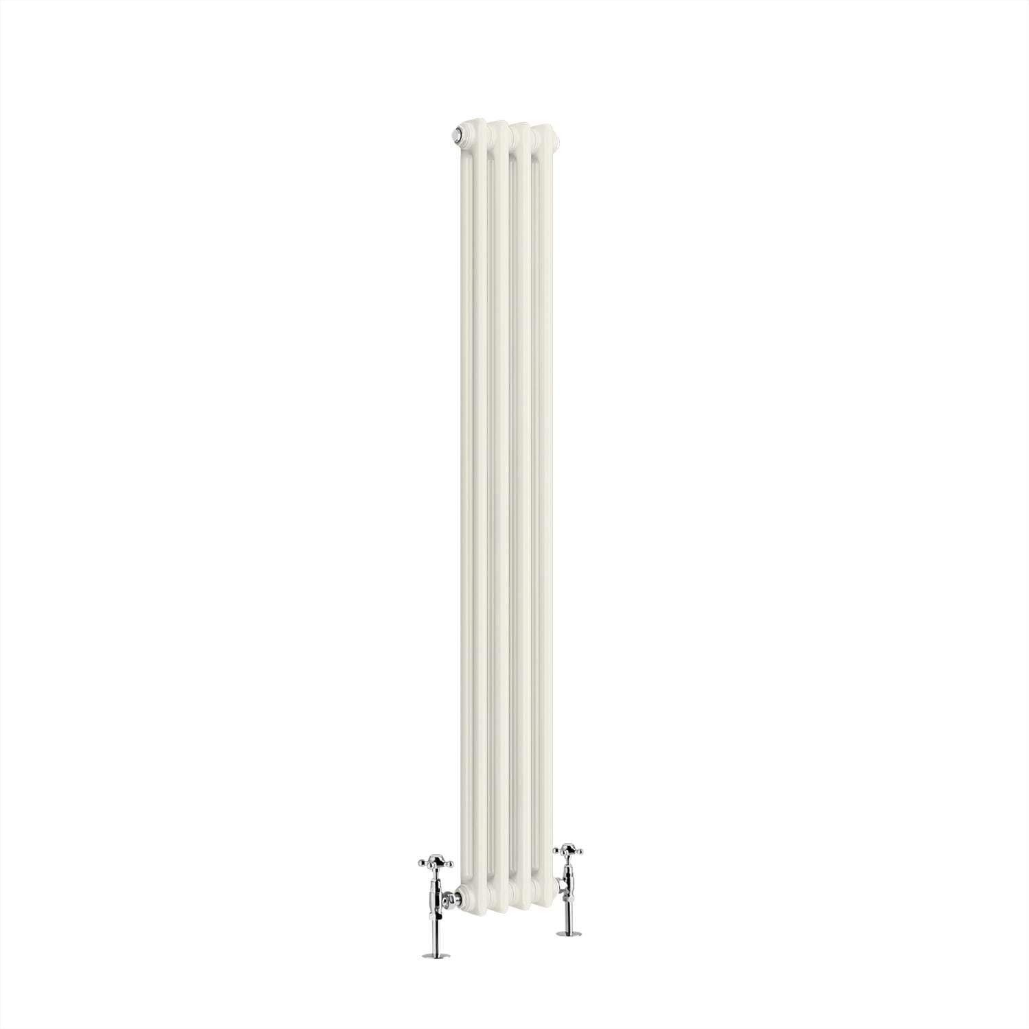G-Rad Cream Double Column Vertical Cast Iron Radiator - (H) 1800 x (W) 200mm - Modern Contemporary High-Output Heavy Duty Radiator - Wall Mounted Central Heating for Home Décor Living Dining Bedroom