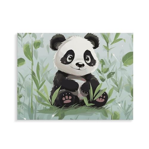 Peinture par numéros adulte débutant panda kit de peinture à l'huile BVNMT