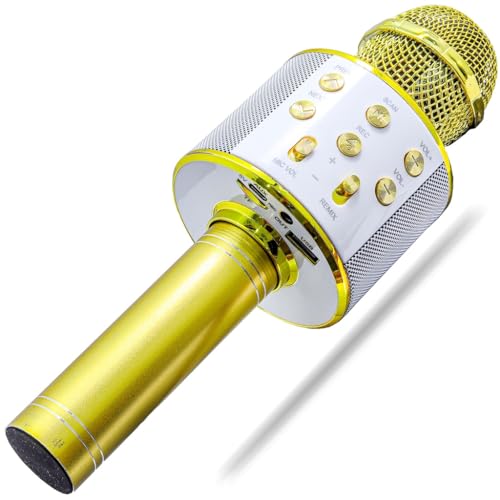 Microfone de karaokê Bluetooth sem fio, máquina de karaokê recarregável para crianças, alto-falante