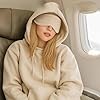 Airplane Mode Travel Hoodie with Eye Mask, Travel Hoodie with Secret Pockets Womens, Sweatshirt Pullover for Flying Sleeping, Wearable Blanket Hoodies for Men Women Sleep (Black,3XL) #4