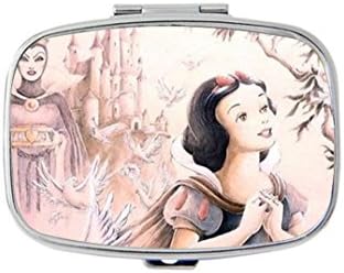 Beautiful Disney Snow White Custom Fashion Style Stainless Steel Rectangle Pill Box Pill Case Vitamins Organizer or Jewelry Box,Coin Purse