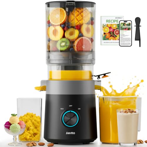 Image of Aeitto 3-in-1 Juicer Machines, 6.0" Wide Mouth, Mesh-Free Easy to Clean