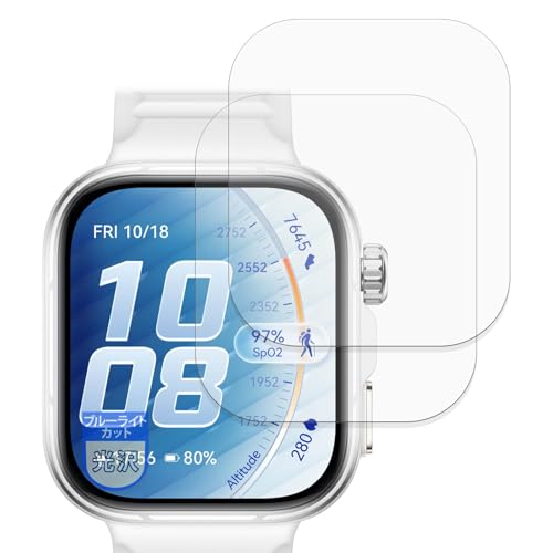 MotoMoto �t�B���� HUAWEI WATCH FIT 5 Pro (2���Z�b�g) �p �ȖʑΉ� �ی�t�B���� �u���[���C�g�J�b�g �������Ŕ����� ���{��