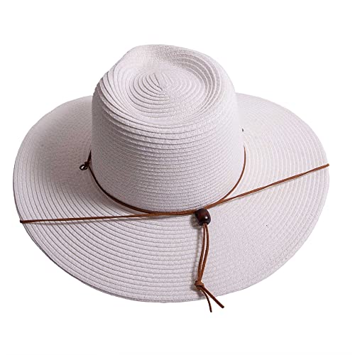 American Hat Makers Felix X-Large White Wide Brim Sun Hat for Men & Women | Stylish Fedora Design with Wide Brim, Chin Cord, and Soft Midweight Straw for Outdoor Events, Travel, and Sun Protection - Image 2