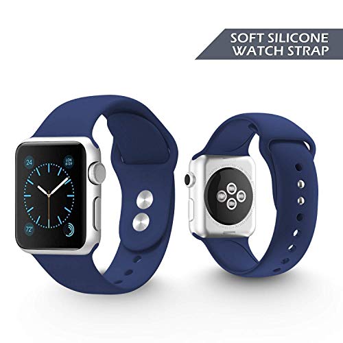 Image of GRIPP Soft Silicone Watch Strap for 40mm /41mm /42mm, Watch Series 11 /10 /9 /8 /7 /6 /5 /4 /3 /2 /1, SE 3 /2 /1, Slim, Lightweight, Adjustable (Watch Not Included) - Blue