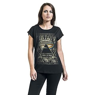 PINK FLOYD The Dark Side of The Moon – Live on Stage 1972 Femme T-Shirt Manches Courtes Noir - Les Beatles, Paul McCartney, John Lennon, RIngo Starr, George Harrison PINK FLOYD The Dark Side of The Moon - Live on Stage 1972 Femme T-Shirt Manches Courtes Noir – Image 4