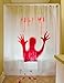 Prextex 3 PC Horror Bloody Halloween Décor Includes: Bloody Help Me Shower Curtain, Bloody Footprints Floor Clings and Keep Out Bloody Stickers