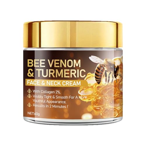 Grospe Bee Venom & Turmeric Face Cream – Anti-Aging Firming Moisturizer with Collagen 2% for Face & Neck,Soothing Repair Skincare for Women & Men,60g