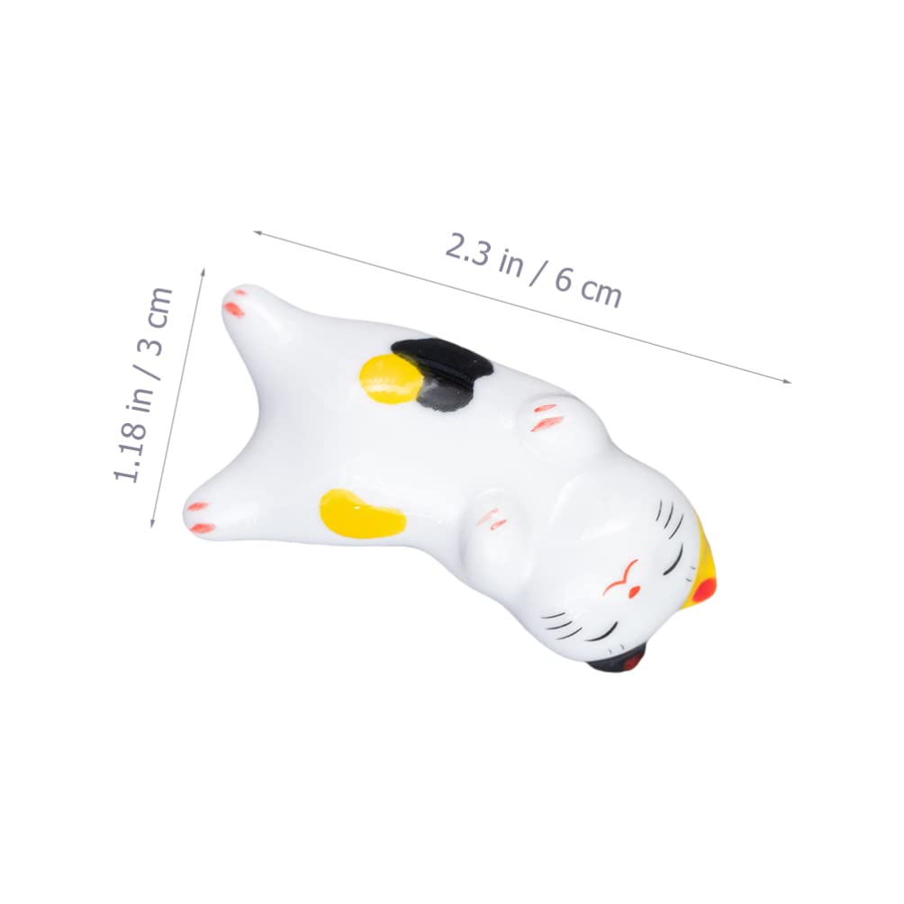 Générique Lot de 5 Supports de Baguettes en céramique pour décoration de Bureau, en Forme de Chat Mignon, pour Cuisine, Restaurant, Salle à Manger, décoration de Table