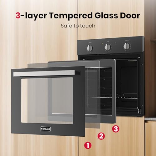 Image of GASLAND 24 Inch Built-in Electric Oven, 2.79 Cu.ft, 2200W, ETL Certified | 5 Cooking Modes, Knob Control, Removavle Triple-Layer Glass Door, Built-in Oven for Kitchen, Black
