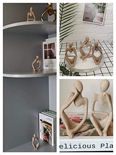 Home Bei Small Thinker Statue Sandstone Resin Abstract Character Sculptures Neutral Home Decor Collectible Figurines Modern Home Living Room Office Shelf Desktop Bookshelf Table Decoration Set Of 3 #TOP5
