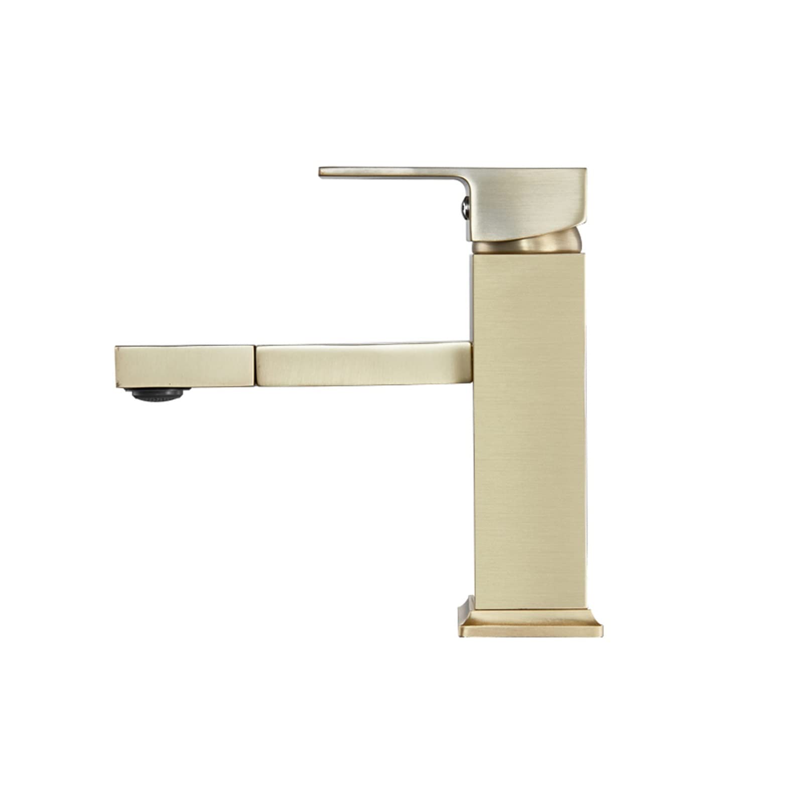 Mélangeur d'évier en laiton or brossé pour vasque et lavabo eau chaude froide