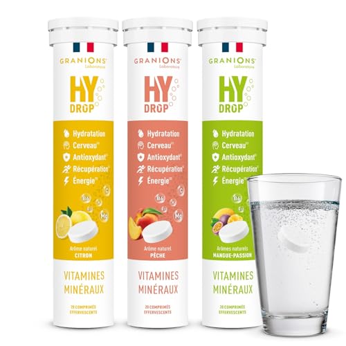 Electrolytes Hydratation - Granions Hydrop - Citron Peche Mangue - Pack x3