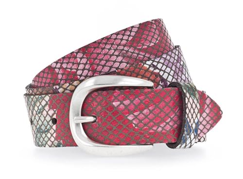 Ceinture en cuir à paillettes fille Vanzetti argentée 3 cm