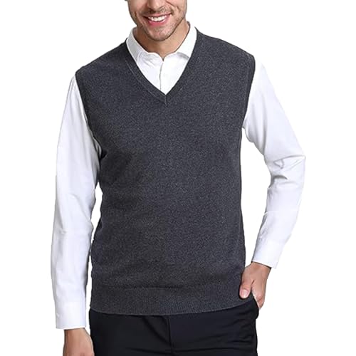 Pull homme sans manches col V en tricot premium pour une allure distinguée