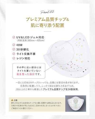 La Curie LED & UV ネイルライト 48W LaCurie003 (ホワイト) の商品画像 5