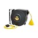 AmazonCommercial Extension Cord Reel Heavy Duty Retractable 14AWG x 40' Feet Industrial Grade 3C/SJT Cable with Triple Tap Connector and Swivel Bracket Power Rating 13A 125VAC 1625W 60Hz