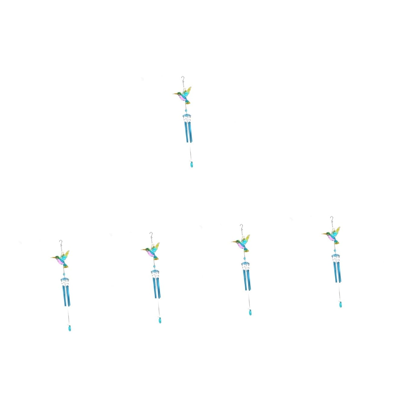 Carillon éolien poétique bleu lot de 5, cadeau idéal pour fête