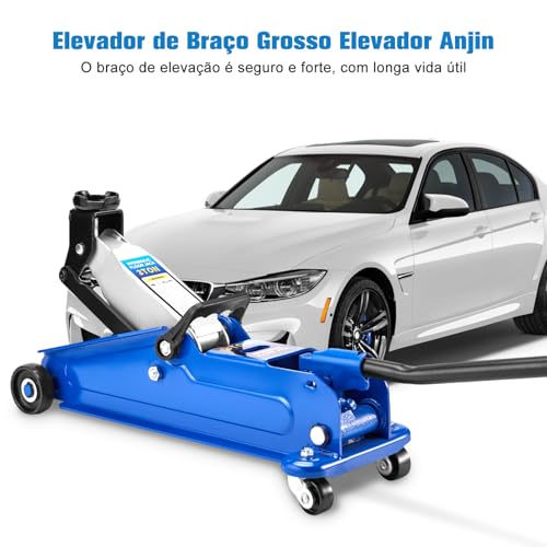 LuxLam Macaco hidráulico de 3 toneladas com caixa de armazenamento, elevação rápida com válvula de s