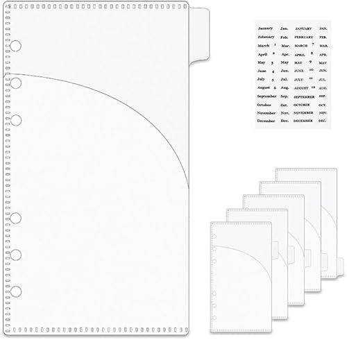 NatSumeBasics 6 sobres de efectivo A6 esmerilados A6 divisores de bolsillo con etiqueta adhesiva para 6 anillas, insertos de carpeta de presupuesto,