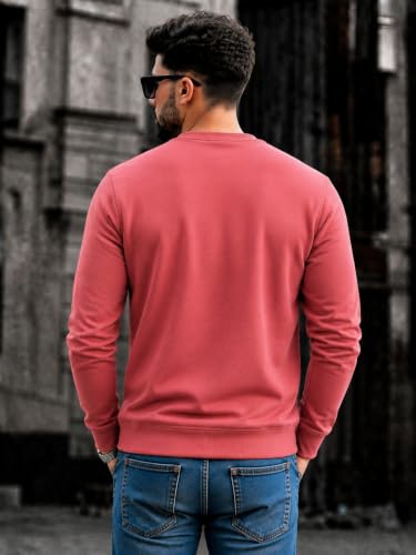 Image of Mack Jonney Men's Solid Winter Sweatshirt|Soft Fleece Fabric Full Sleeve Round Neck Sweatshirt|Stylish Casual Wear for Men-mj-281