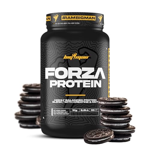 BigMan Forza Protein 1kg Proteína 80% Aislado Soja + proteína Whey (Galleta Negra)