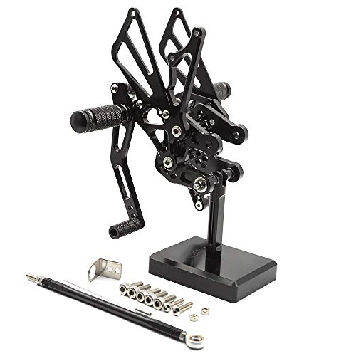 Cnc Gsxr1000 07-08 Motorcycle Rearset Foot Pegs Rear Set Footrests Fully Adjustable Foot Boards Compatible With Gs-X-R Gsxr 1000 Gsxr1000 Gsx-R1000 2007 2008 Black #TOP1