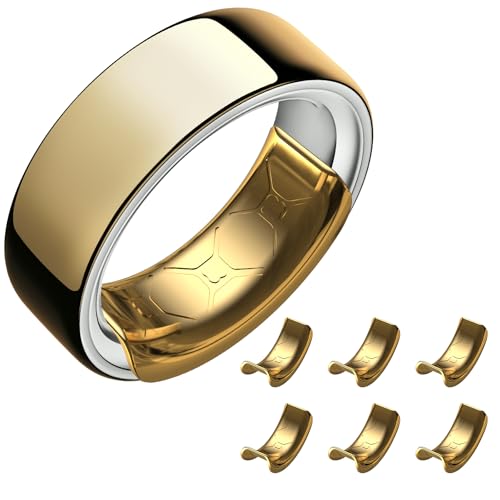 SZJCLTD 6�p�b�N �����O�T�C�Y�A�W���X�^�[ Oura Ring Gen4/3 & Samsung Galaxy Ring�p �A�b�v�O���[�h���ꂽ�C���r�W�u��TPU�T�C�U�[ �ė��p�\ �ڒ��܃X�y�[�T�[ ���[�Y�����O�p (�S�[���h�AM)