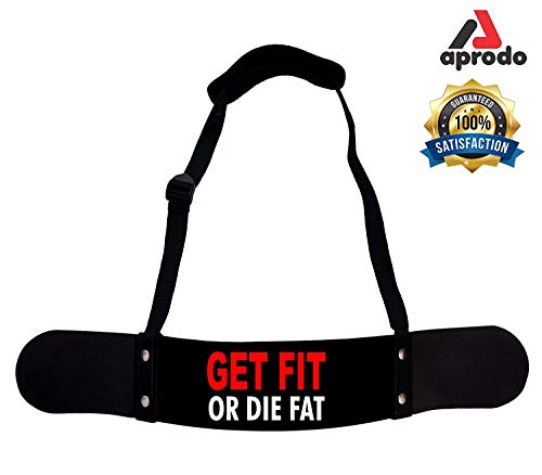 Image of Aprodo Gym Fitness Combo (Arm Blaster with Grey Weight Lifting Strap) (Get Fit Or Die Fat & Grey WLS)