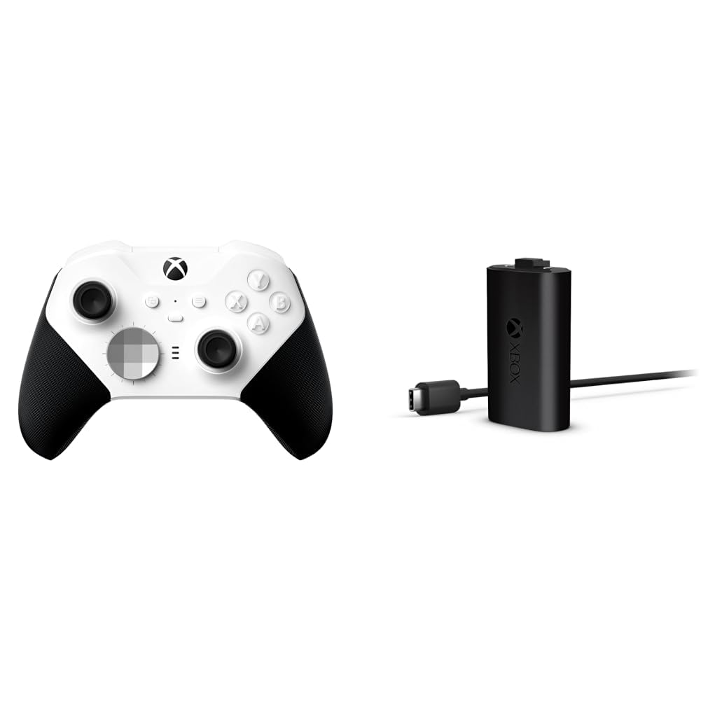Xbox Wireless Controller Elite Series 2 White Series X|S, One, Windows 10/11, iOS y Android Play y Kit de Carga USB
