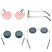 NIEEPA Vintage Small Round Polarized Hippie Sunglasses for Men Women Circle Sun Glasses NP1002 (Pink Lens/Rose Gold Frame)