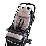 プッパプーポ ベビーカーシート クッション 【天竺ニット】 綿100%03スター×チャコール