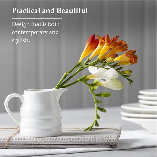 WM Bartleet & Sons 1750 T359 Porcelain Traditional Churn Jug, 135 ml, White - Image 6