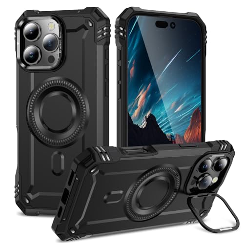 Coque iPhone 14 Pro Max silicone noir rigide avec support