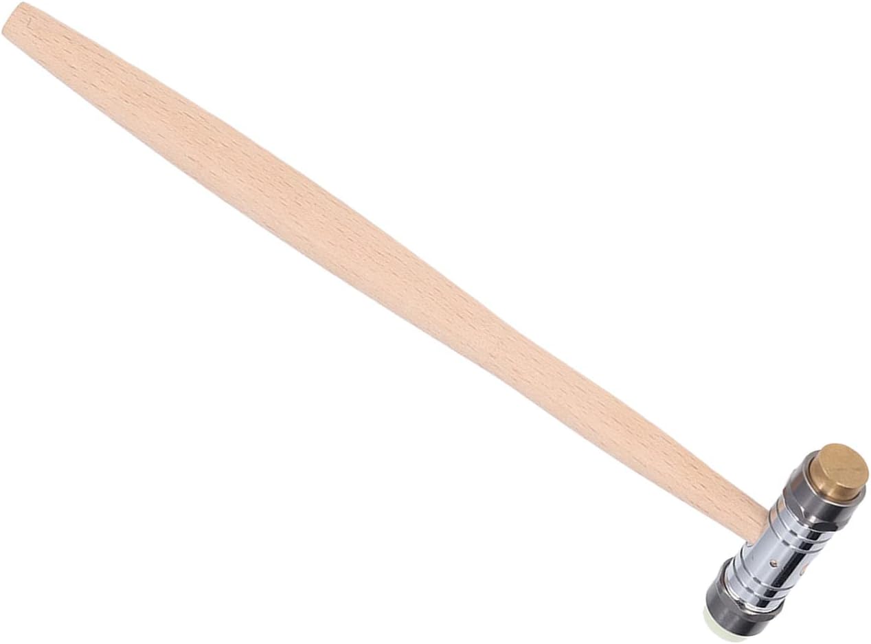 Double Headed Hammer for Jewelry Making and Watch Repair, Stainless Steel Hammer with Wood Handle, Scratch Dual Head Watchmaker Tool for DIY Projects, Leather Crafting an