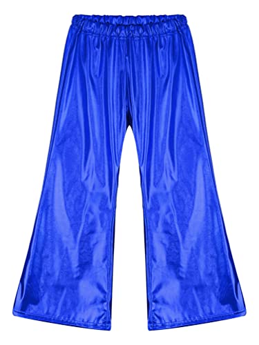 Kids Girls Boys Shiny Metallic Flared Pants Elastic Waistband Hip Hop Jazz Dance Pants Trousers Dancewear3
