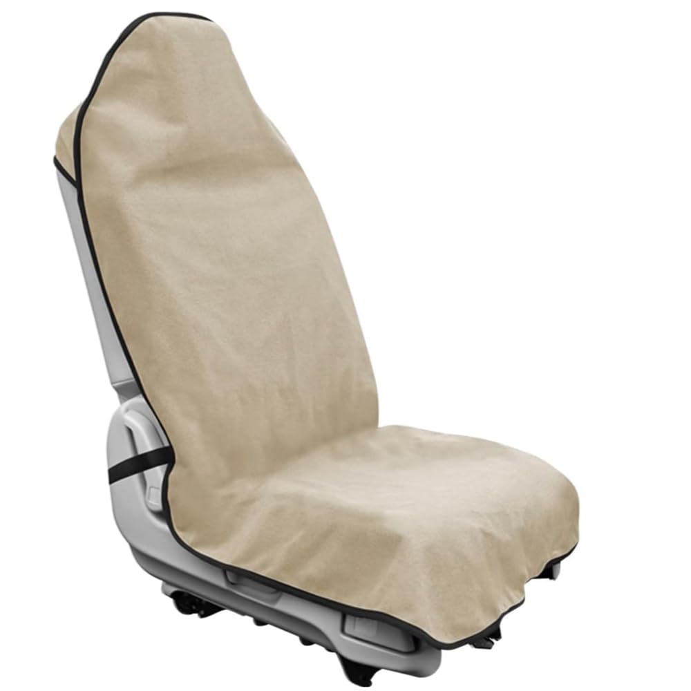 Housse pour siège de Voiture pour l'avant,Sièges arrière，Protection du siège Voiture Universelle, Housses de siège Individuelles,Coton,modèle Universel,étanche,Tissu-éponge (Siège avant-Kaki)