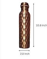 Vista 6 de Botella de agua de cobre, recipiente ayurvédico de cobre puro de 34 onzas para beber, bebe más agua para disfrutar de los beneficios para la salud.