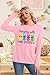 Women Easter Day Shirts: Bunny Printed Long Sleeve Pullover Cute Rabbit Shirt Tops Happy Easter Casual Spring Tops Lightpink