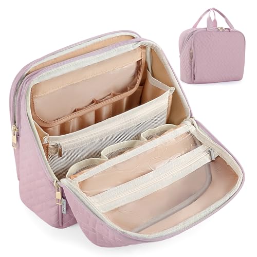 JOYYTUU Standing Makeup Bag, Large Capacity with Room for Brushes