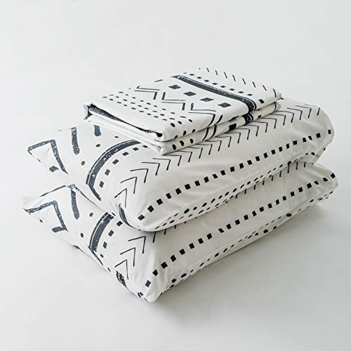 Yuheguoji Bohemian Striped Duvet Cover King 100% Cotton Black White Aztec Duvet Cover 3 Pcs Set 1 Polka Dots Arrow Patterned Duvet Cover With Zipper Ties 2 Pillowcases Geometric Boho Bedding Set Soft #TOP6