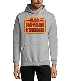 Peso: 280 g/m² Bad Mother Fcker - Sudadera con capucha unisex de mezcla de algodón con capucha, color gris, gris, XXL