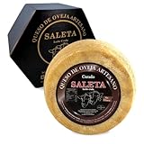 Amaisso® Queso Curado Entero de oveja Gourmet (1,2 Kg) | Elaboracion Artesana Tipo Queso manchego | Quesos de leche de oveja SALETA | Caja Gourmet para regalar