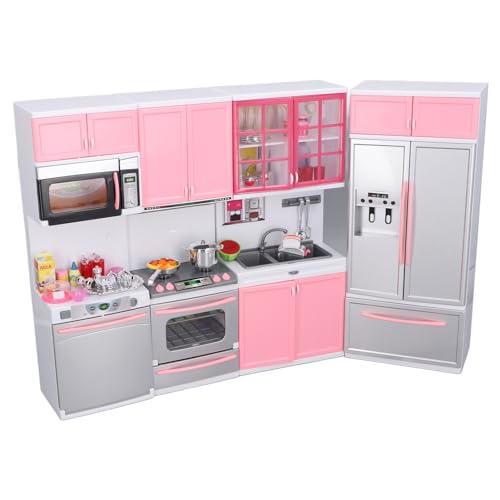 Aramox Juguete de Cocina para Niños Seguro y Confiable, Juego de Cocina de Plástico con Diseño de Simulación para el Hogar y Fiestas Navideñas